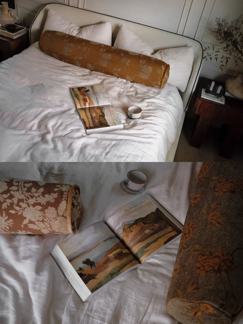 Artful Traditionalist Bolster Pillow with Contrast Trim