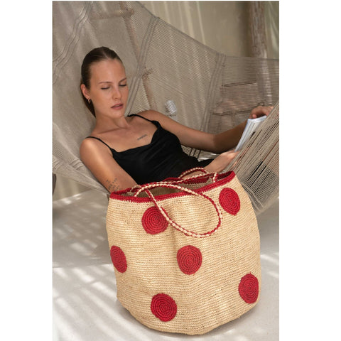 Beach Geometric Braided Raffia Handmade Bucket Bag