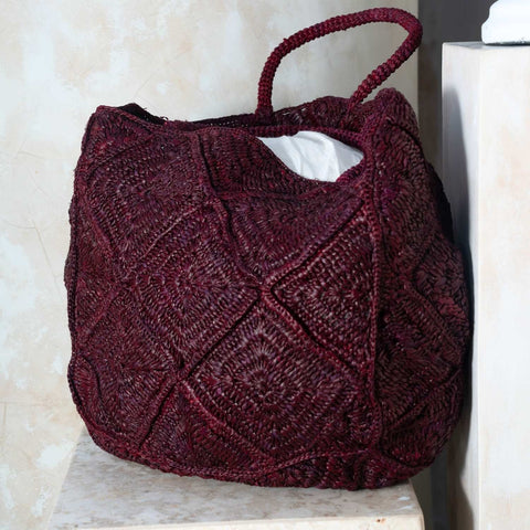 Beach Handmade Braided Geometric Tote