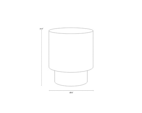 Sunpan Bernaby Timeless Minimalist Drum End Table - 18 W