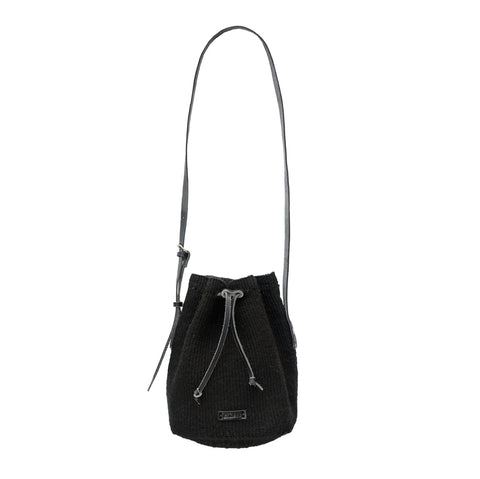 Solid Drawstring Bucket Bag with Adjustable Shoulder Straps