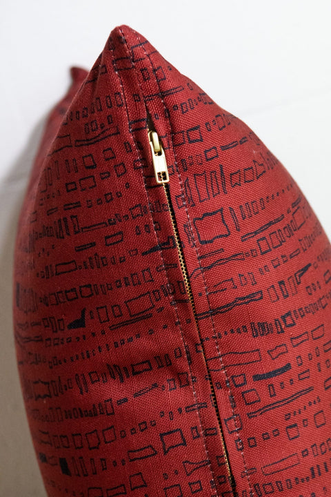 Contemporary Graphic Symbol Accent Pillow with Zipper Closure