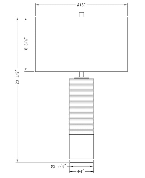 Atlantic Column Fluted Table Lamp for Modern Living Rooms