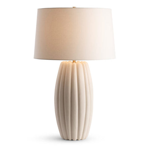 Bandini Column Drum Table Lamp with Fluted Scallop Trim