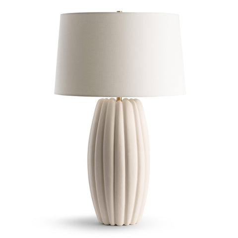Bandini Column Drum Table Lamp with Fluted Scallop Trim
