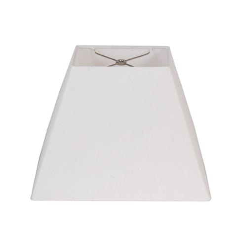 Basic Rectangle Hand Rolled Edge Hard Back Fine Linen Lamp Shade - White