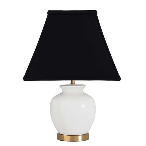 Basic Square Anna Rayon Lamp Shade - Black Gold Lining