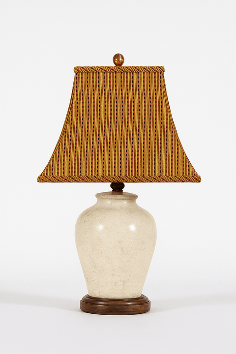 Basic Square Bell Prints Lamp Shade - Red Dot Strips
