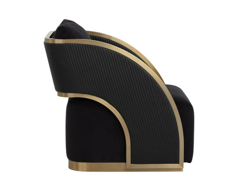 Timeless Minimalist Art Deco Barrel Back Upholstered Lounge Chair