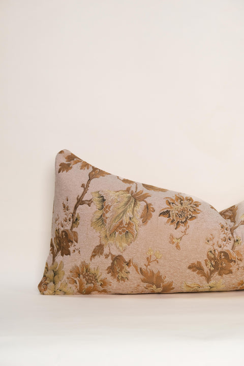 Artful Traditionalist Vintage Embroidery Lumbar Pillow