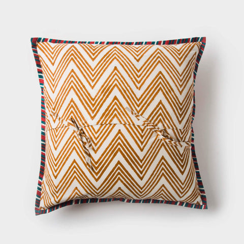 Artful Traditionalist Bohemian Tie Square Pillow Cover