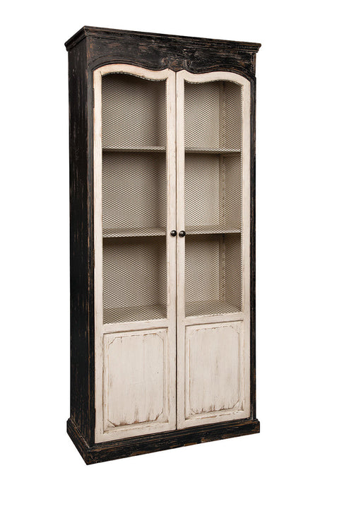 Monetti Distressed Two-Tone Display Cabinet