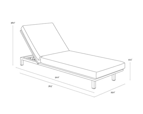 Geneve Modern Lounge Chair with Adjustable Back Outdoor Furniture