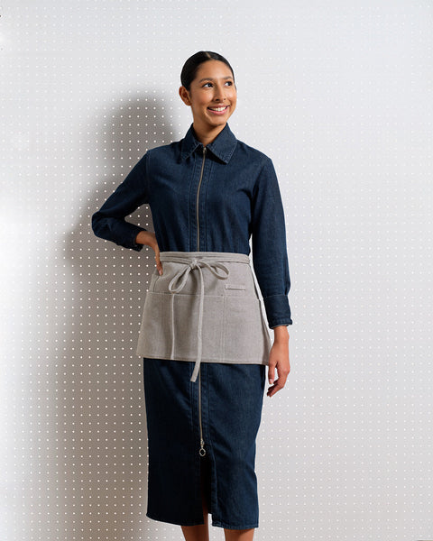 Waist Adjustable Stripe Apron with Deep Pockets