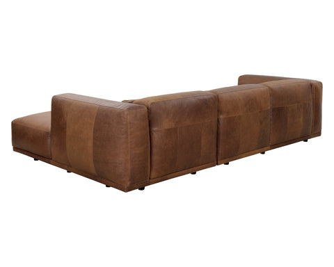 Beau Modern Chaise Sectional with Armrests L-Shape Sofa