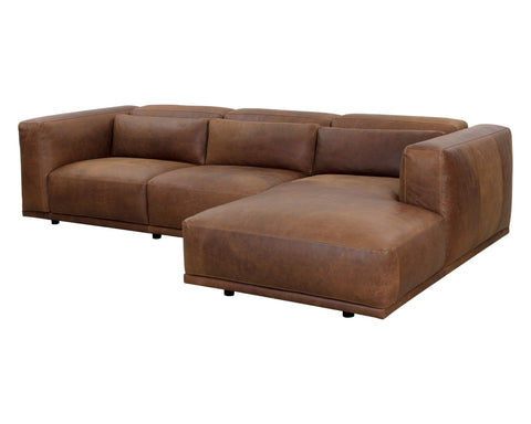Beau Modern Chaise Sectional with Armrests L-Shape Sofa