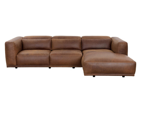 Beau Modern Chaise Sectional with Armrests L-Shape Sofa