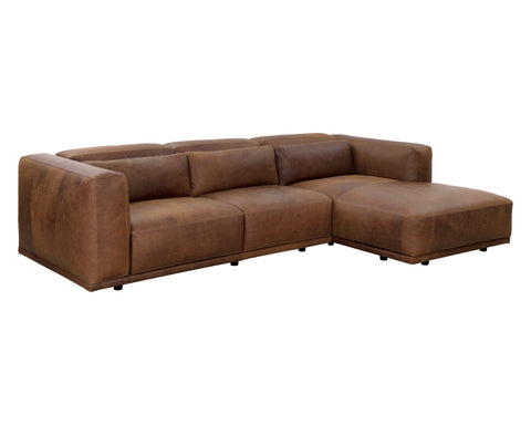 Beau Modern Chaise Sectional with Armrests L-Shape Sofa