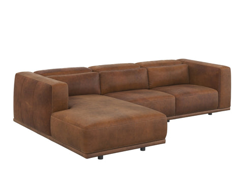 Beau Modern Chaise Sectional with Armrests L-Shape Sofa