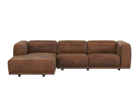Beau Modern Chaise Sectional with Armrests L-Shape Sofa