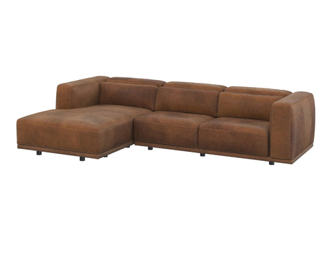 Beau Modern Chaise Sectional with Armrests L-Shape Sofa