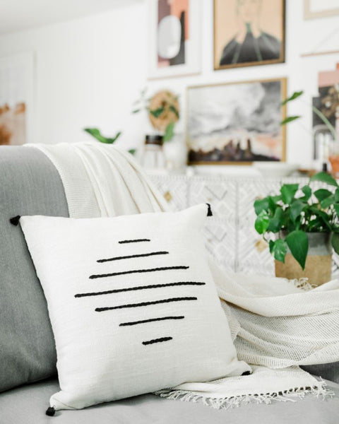 Creative Women Global Eclecticist Bohemian Embroidered Square Accent Pillow - 18 x 18