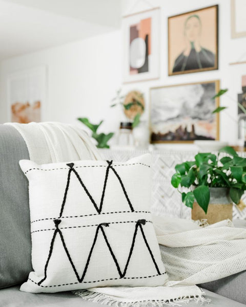 Global Eclecticist Bohemian Embroidered Accent Throw Pillow