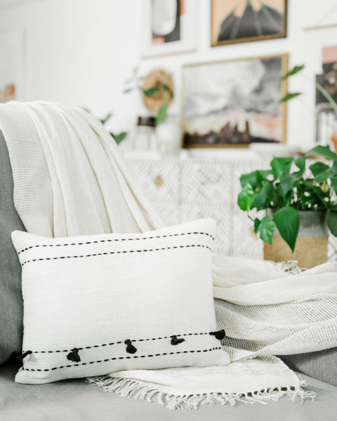 Artful Traditionalist Handwoven Bohemian Boudoir Pillow