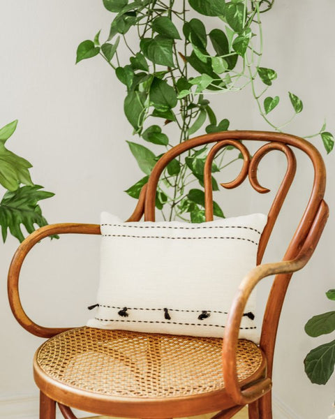 Artful Traditionalist Handwoven Bohemian Boudoir Pillow
