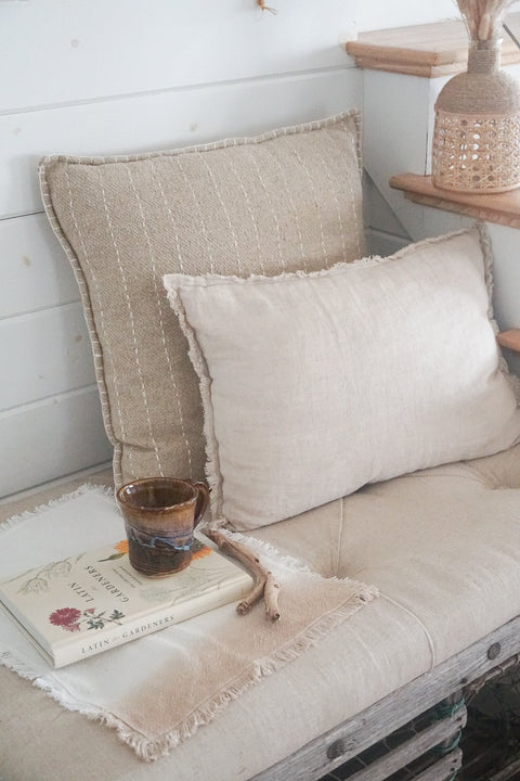 Anaya Monochromatic Scandinavian Accent Pillow with Fringe - 26X 26 - 20 x 20 - 14 x 20