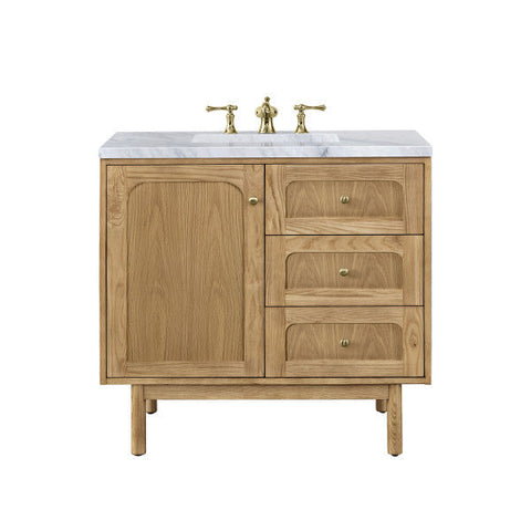 Laurent Mid Century Oak Bathroom Vanity with Single Bowl