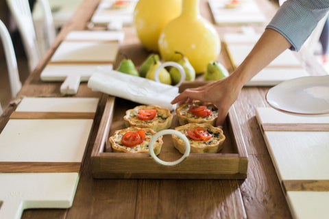 Modern Rustic Lipped Serving Tray with Natural Finish