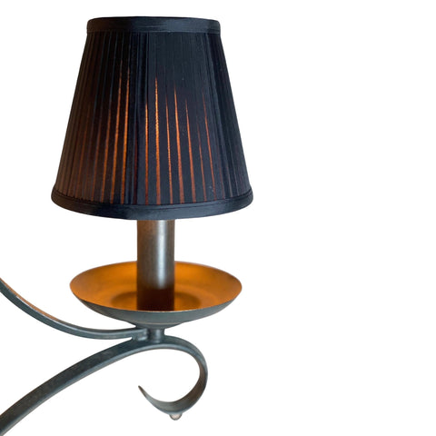 Black Knife Pleat Softback Sconce or Chandelier Shade