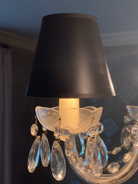Black Paper With Tortoise Shell Lining - Chandelier Shades