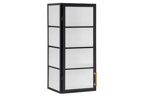 Modern Wall Cabinet with Glass and Wood Display