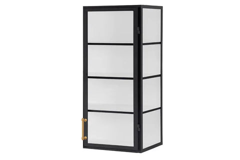 Modern Wall Cabinet with Glass and Wood Display