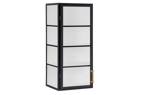 Modern Wall Cabinet with Glass and Wood Display
