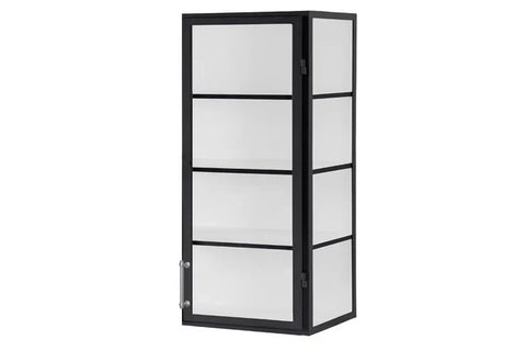 Modern Wall Cabinet with Glass and Wood Display