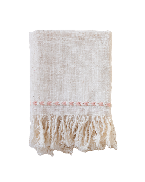 Powered by People Blush Braid Tabletop Essentials Bohemian Dinner Napkin - Set of 2