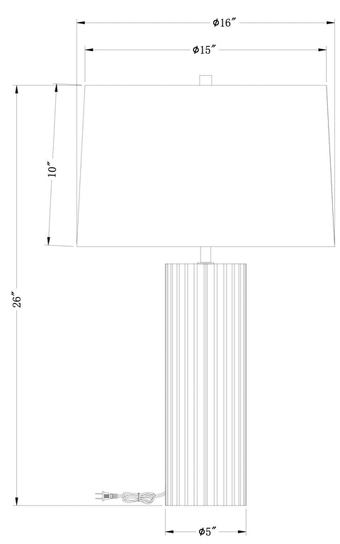 Bluth Modern Column Fluted Table Lamp