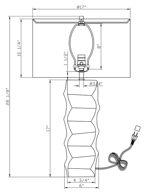 Bond Elegant Textured Column Table Lamp