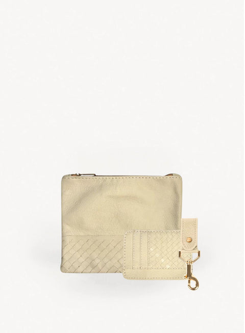 Casual Braided Basket Weave Pouch with Zipper Closure