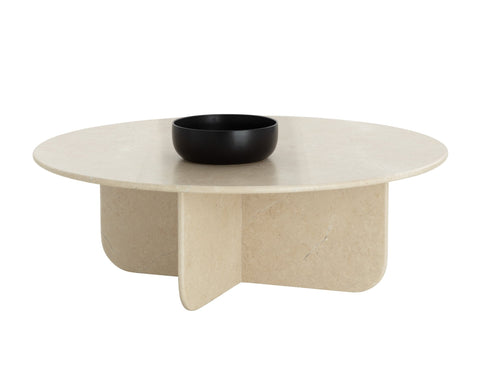 Sunpan Bonita Minimalist Drum Coffee Table