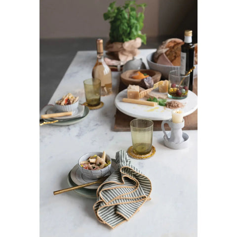 The Lifestyle Lab Eclectic Casual Embossed Geometric Bowl Set - Set of 4