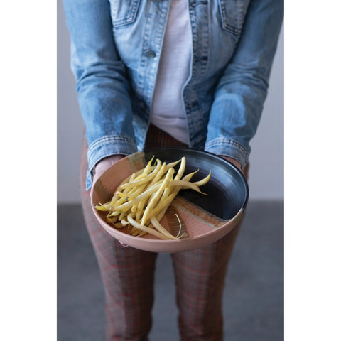 Decorated Bohemian Glazed Stoneware Fruit Bowl