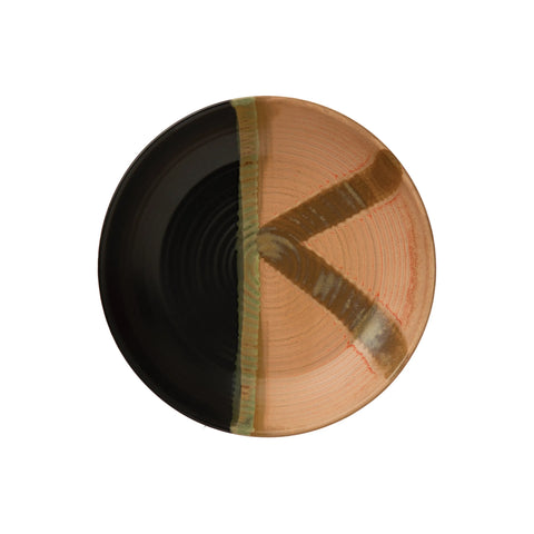 Decorated Bohemian Glazed Stoneware Fruit Bowl