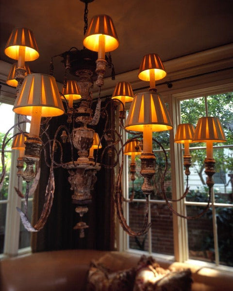 Box Pleat Silk Chandelier Lamp Shade