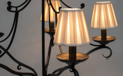 Box Pleat Silk Chandelier Lamp Shade