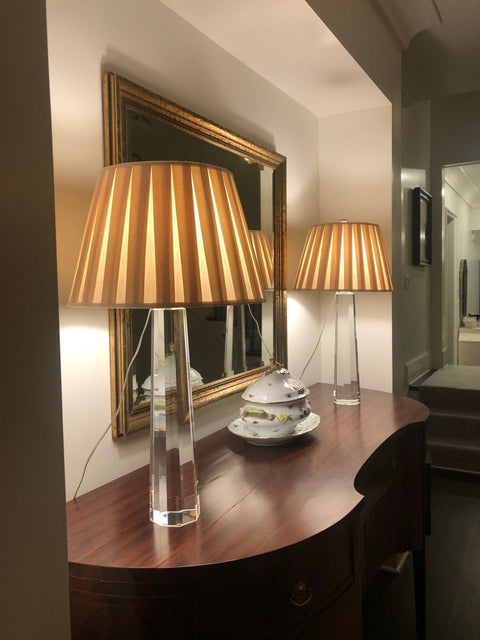 Box Pleat Silk Lamp Shade with Pembroke Shape