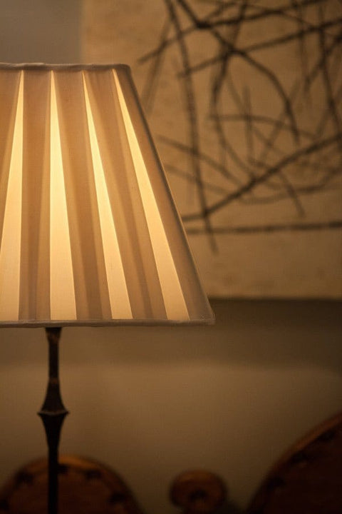 Box Pleat Square Silk Lamp Shades - Available in Two Sizes
